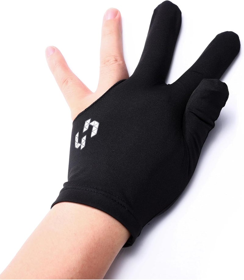 HEYBALL Billiard Pool Gloves for Left Hand 3 Finger, Splicing Process, Snooker Cue Sport Glove Popular Sizes for Men & Women - Image 1